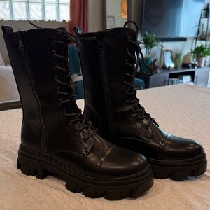 Dream Pairs Black Moto Combat Boots